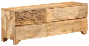 Mobile Porta Tv İn Legno Massello Di Mango 110x30x40 Cm /