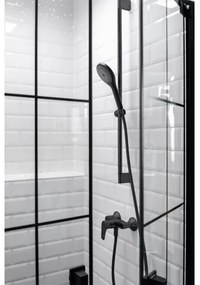 WENKO 24922100 - Soffione doccia WATERSAVING SYSTEM 9,5x9,5 cm, nero