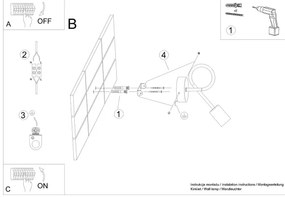 Sollux SL.1454 - Applique LEVAR 1xE27/15W/230V nero