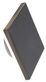 Applique da parete di design in alluminio grigio 15 cm con LED 9W - Skyf