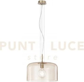 Lampadario a sospensione gibus ambra 1 luce attacco e27 35x35x150cm...