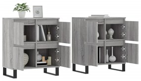 Credenze 2 pz grigio sonoma in legno multistrato