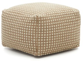 Kave Home - Pouf Iscle in iuta naturale e cotone bianco 60 x 60 cm