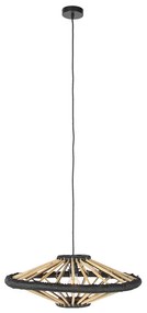 Lampada a sospensione orientale bambù con nero 60 cm - Evalin