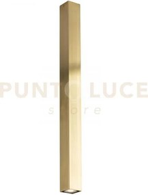 Plafoniera fluke quadrata oro 1 luce attacco gu10 6x6x75cm