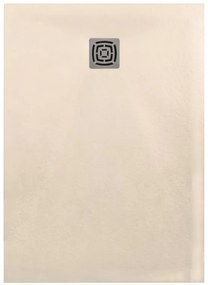 Piatto doccia in resina FS25 sabbia L 110 x L 80 x H 3 cm effetto pietra