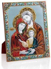 Pannello "Sacra Famiglia" con smalti cm.19,5x24,5