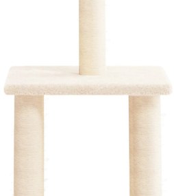 Albero per gatti con tiragraffi in sisal crema 85,5 cm