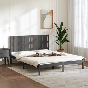 Giroletto Grigio İn Legno Massello 150x200 Cm King Size /