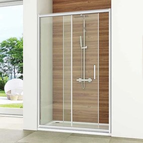 Porta doccia scorrevole Easy L 120 x H 190cm, Sp. 6 mm in vetro vetro senza finitura / trasparente profilo cromo