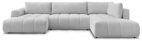 Divano angolare grigio chiaro allungabile e con contenitore (penisola a destra/a U) Fuji – Bobochic Paris