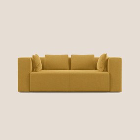 Nettuno divano moderno componibile in morbido tessuto bouclè T07 giallo 210 cm