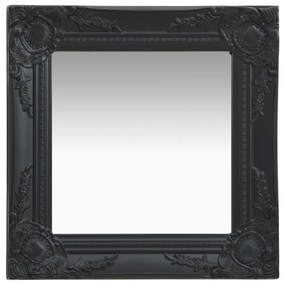Specchio Da Parete Stile Barocco 40x40 Cm Nero /