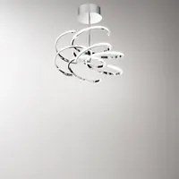 Plafoniera In Metallo Moderna Nest Cromo Led Luce Naturale