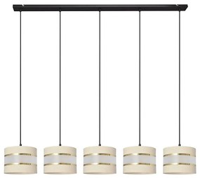 Lampadario a sospensione con filo HELEN 5xE27/15W/230V color crema/nero/oro