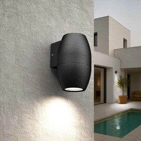 Applique Ovale Monodirezionale IP65 GU10 per esterni - Nera Colore del corpo Nero