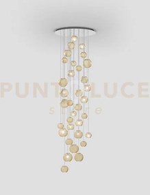 Oto sospensione rc ambra rigadin acciaio specchiato 12 luci attacco g9