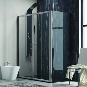 Box doccia angolare 150x70 cm apertura centrale scorrevole modello KF6000S - KAMALU
