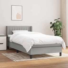 Giroletto A Molle Con Materasso Grigio Chiaro 80x200 Cm Tessuto /