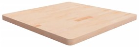 Piano Tavolo Quadrato 80x80x4 Cm Massello Rovere Non Trattato /
