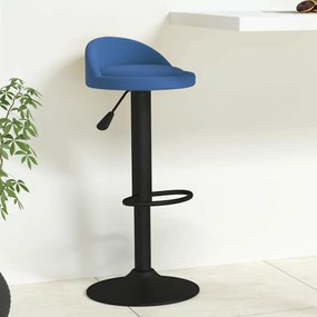 Sgabello Da Bar Blu İn Velluto /