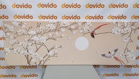 Quadro su tela – Uccellini sul ramo dell'albero