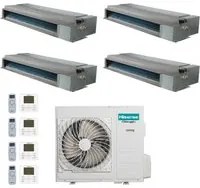 Climatizzatore Condizionatore Hisense Quadri Split Inverter Canalizzato Canalizzabile 9+9+9+12 con 4AMW81U4RAA R-32 Wi-Fi Optional 9000+9000+9000+12000 Con Telecomando di Serie e Cablato Incluso