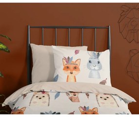 Set copripiumino e federa da bambini marrone/beige in cotone per letto singolo 140x200 cm Rave – Good Morning