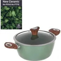 Casseruola 24 cm con coperchio verde New Ceramic