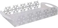 Vassoio in Metallo fiocco neve bianco rettangolare cm 41x20xh6,5