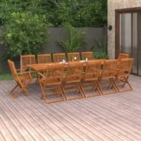 Set Pranzo da Giardino 13 pz in Legno Massello di Acacia 3086991