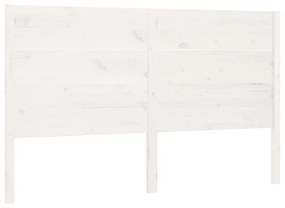 Testiera bianca 186x4x100 cm in legno massello di pino