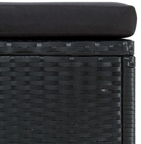 Set Divani da Giardino 6 pz con Cuscini in Polyrattan Nero