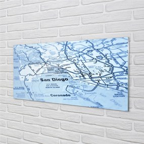 Rivestimento parete cucina mappa della città 100x50 cm