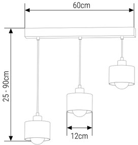 Lampadario a sospensione con filo 3xE27/35W/230V nero