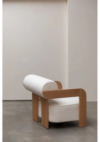 Poltrona beige con rivestimento in bouclé Oolong – Zuiver