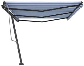 Tenda da Sole Autoportante Manuale 600x300 cm Blu Bianca