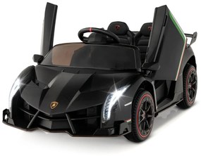 Costway Auto sportiva elettrica per bambini con licenza lamborghini 4WD telecomando 2,4g luci LED, Giocattolo elettrico 3 Colori