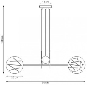 Lampadario a sospensione in acciaio XOTIC 4 nero 4xE27 Colore del corpo Nero