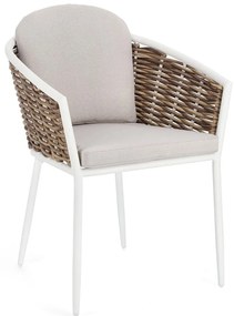 Sedia da esterno bianca in metallo Maribela – Bizzotto