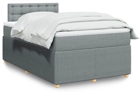 Giroletto A Molle Con Materasso Grigio Chiaro 120x190cm Tessuto /