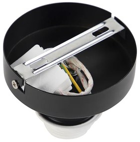 Plafoniera con paralume in velluto blu con oro 20 cm - Combi nero