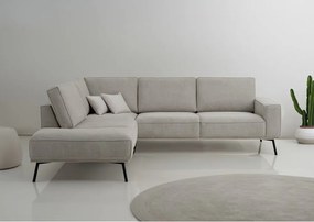 Divano angolare greige (con penisola a sinistra/a L) con rivestimento in ciniglia Amsterdam – Scandic