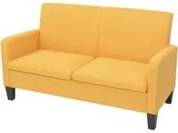 Divano a 2 Posti 135x65x76 cm Giallo 244710