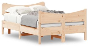 Letto Senza Materasso 120x190 Cm İn Legno Massello Di Pino /