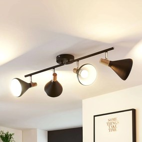 Lindby plafoniera Arina, 68 cm, nera, a 4 luci, E14 Arina Lindby, dimmerabile, Nero, Camera da letto, Metallo, Moderno, Faretto