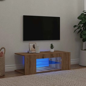 Mobile Porta Tv Con Led Artigianale 90x39x30 Cm Multistrato /