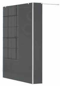 Box doccia walk-in L 20, H 200 cm, vetro 6 mm fumé