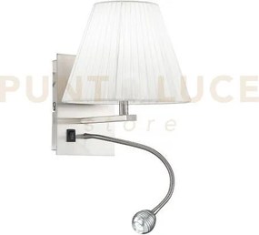 Applique a parete led + 1 luce attacco e14 helly tonda bianca 3w 60...