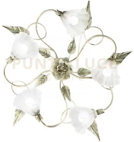 Plafoniera isotta avorio 5 luci attacco e14 68x20cm in metallo con ...